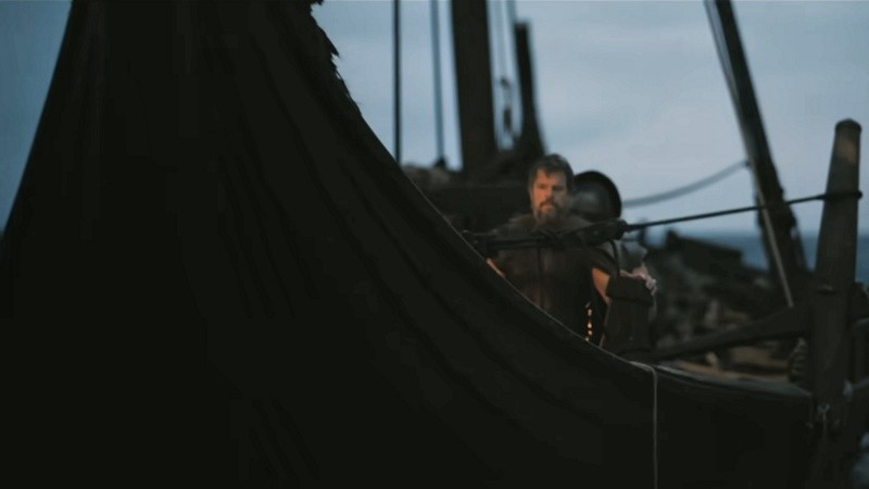 Odiseo. Matt Damon interpretando al héroe legendario de la mitología griega, en la versión de Nolan.