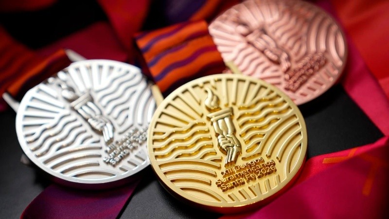 Las medallas para los Juegos Suramericanos.