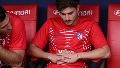 La reacción de Julián Álvarez ante los silbidos de los hinchas del Atlético de Madrid.