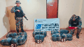 Los paquetes secuestrados durante el operativo. (PNA)