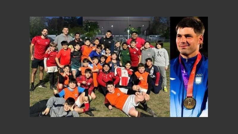 De Haro con los chicos de Provin. (fotos: Prensa CAP y P. Lambie)
