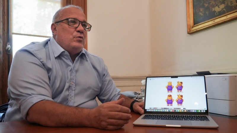 Uno de los bocetos de Capi en la computadora de Julián Galdeano (Alan Monzón/Rosario3)