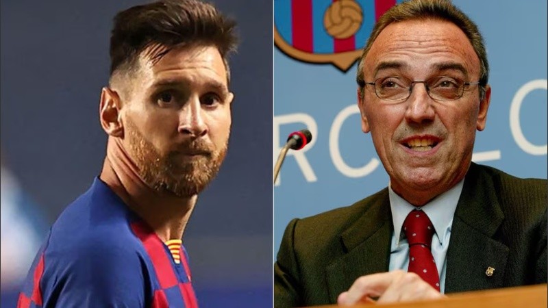 Lionel Messi, en su etapa en Barcelona, y Joan Gaspart, el expresidente de la entidad blaugrana.
