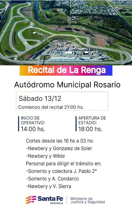  El mapa del operativo y los horarios.