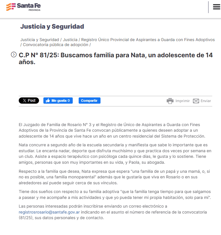 RUAGA Santa Fe habilitó el contacto a través del correo registrosrosario@santafe.gov.ar&nbsp;