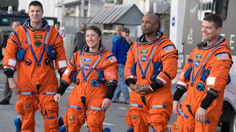La tripulación de Artemis II durante una prueba de cuenta regresiva el pasado 20 de diciembre&nbsp;