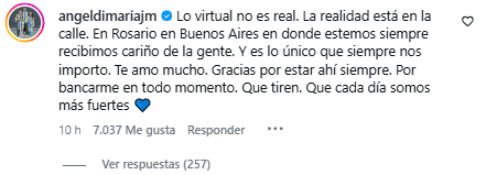 &nbsp;Di María en Instagram. 