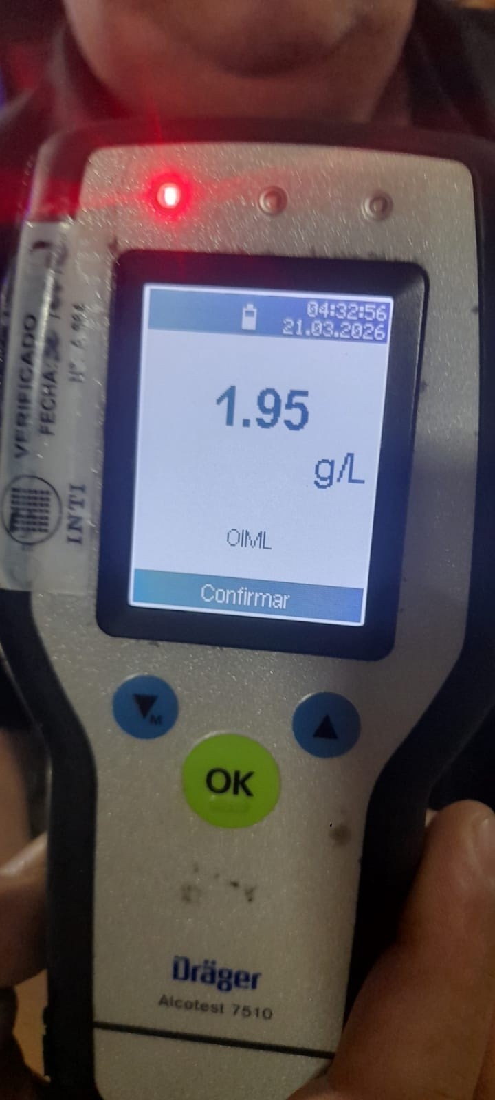 &nbsp;El resultado del test de alcoholemia.