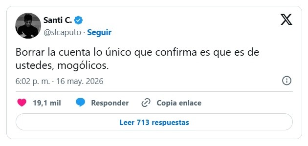 Posteo de Santiago Caputo.&nbsp;