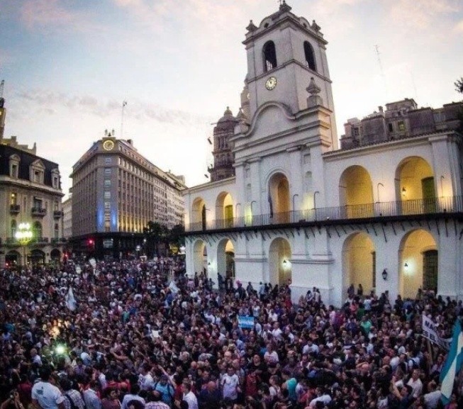 &nbsp;Acto frente al Cabildo de Buenos Aires (Archivo).