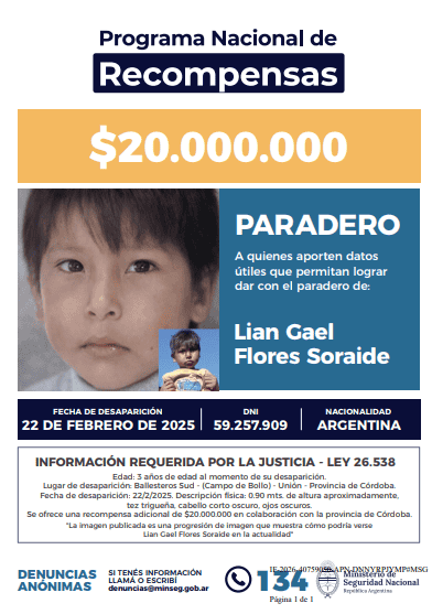 El flyer difundido por Nación.