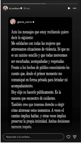 &nbsp;La historia de la actriz fue replicada por la sexóloga en Instagram.
