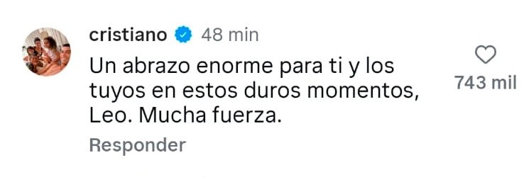 El comentario de Cristiano Ronaldo.&nbsp;