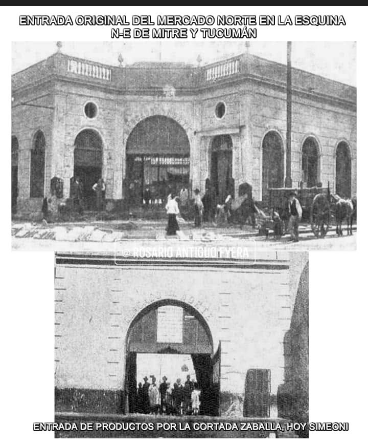 Por la cortada Zabala, actualmente pasaje Poeta Fabricio Simeoni ingresaba parte de la mercadería destinada al Mercado Norte. Archivo Eduardo Guida Bria)