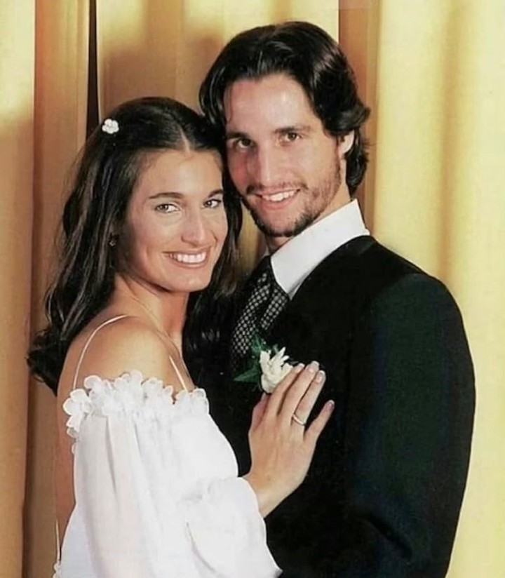 &nbsp;Romina Yan y Darío Giordano, el día de su casamiento.