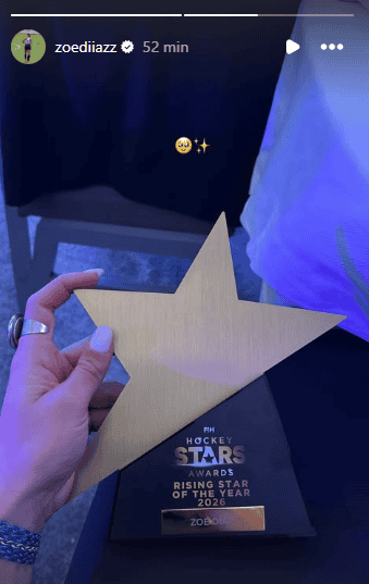 &nbsp;La historia que publicó Zoe Díaz tras recibir el galardón.
